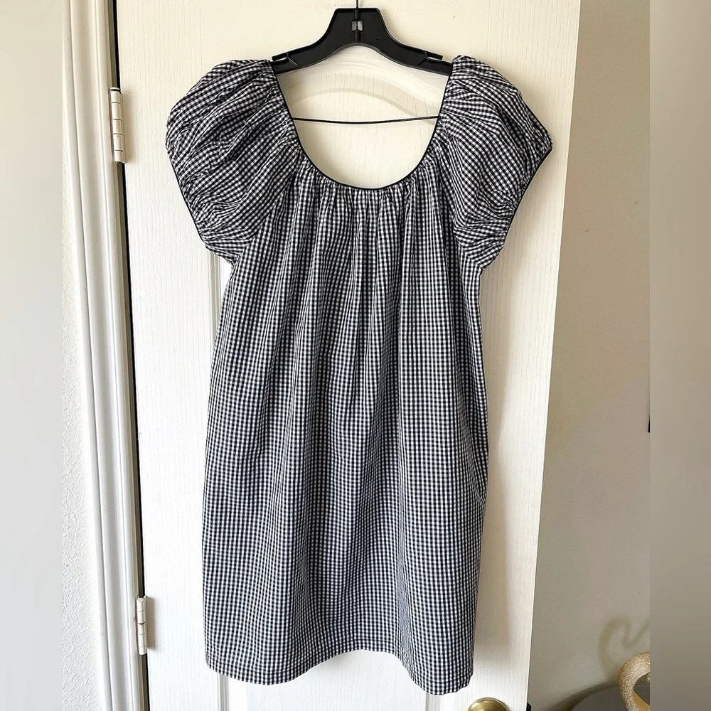 Doen Julia Dress Mini Black White La Maddalena Gingham Medium EUC - Picture 8 of 13